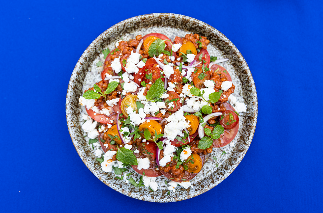 Linzen Tomatensaus Feta Salade