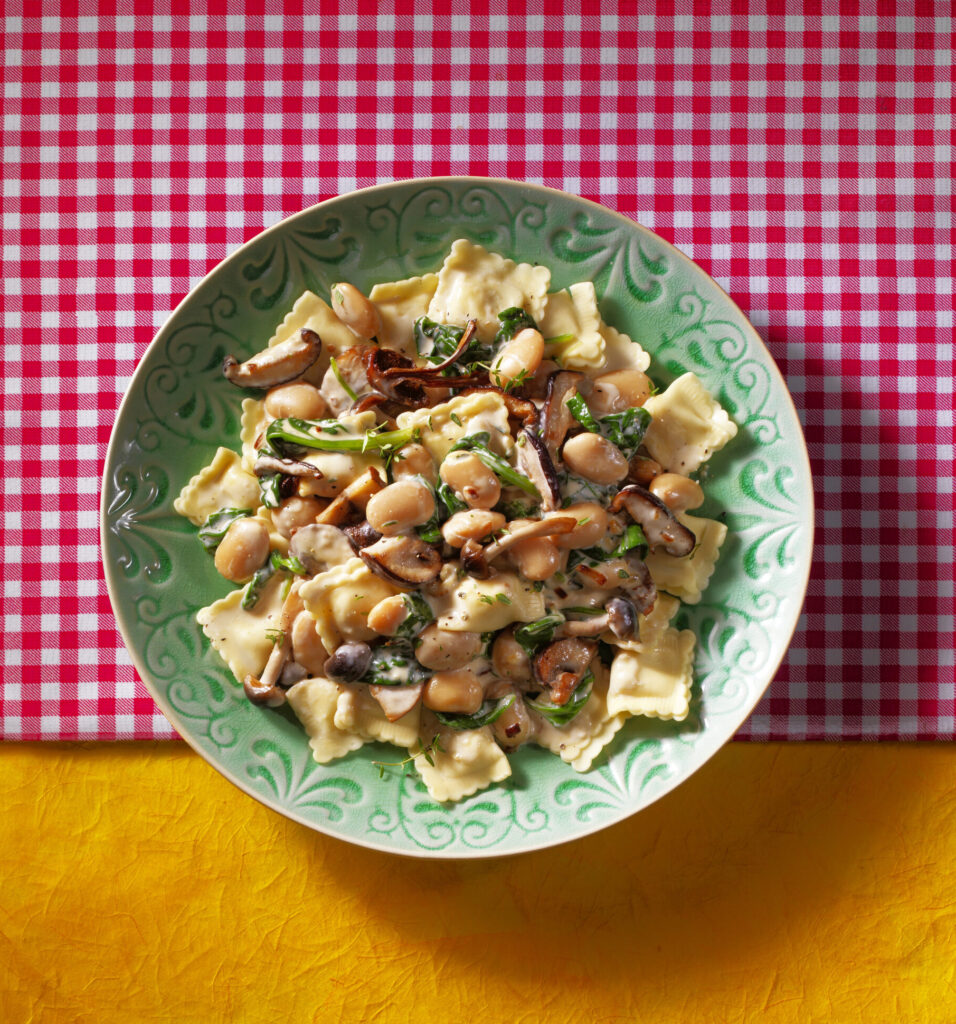 Romige Ravioli Met Limabonen Paddenstoelensaus